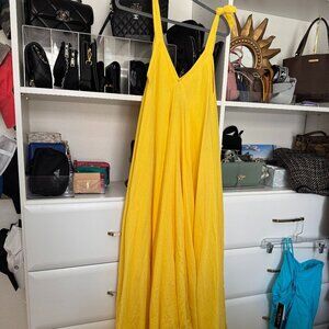 HELSOL x Eclectic Array Yellow Cotton Maxi Dress – One Size